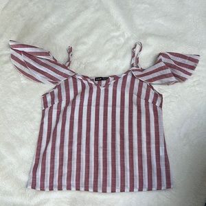 Red and white stripped blouse